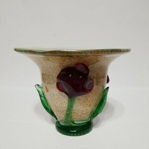 Vintage Italian Murano Art Glass Planter Vase, 5‎ 1/4" Tall, 7" Diameter (Top)